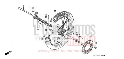 ROUE AVANT NX650N de 1992